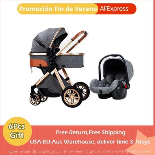 Fast Shipping Free Shipping Free Duty Baby Stroller High Landscape Carriage New 3in1 Pram on 2021