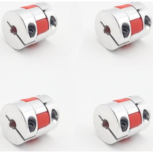 4pcs 6.35X10 Aluminium CNC Motor Jaw Shaft Coupler Flexible Spider plum Coupling D25 L30 6.35mm to 10mm