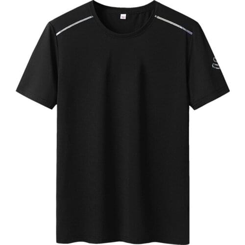 Plus Size Sweatshirt Men Sportswear Quickly Dry Loose Short Sleeve T-shirt Running Jogging Fitness Gym Workout Casual Shirt