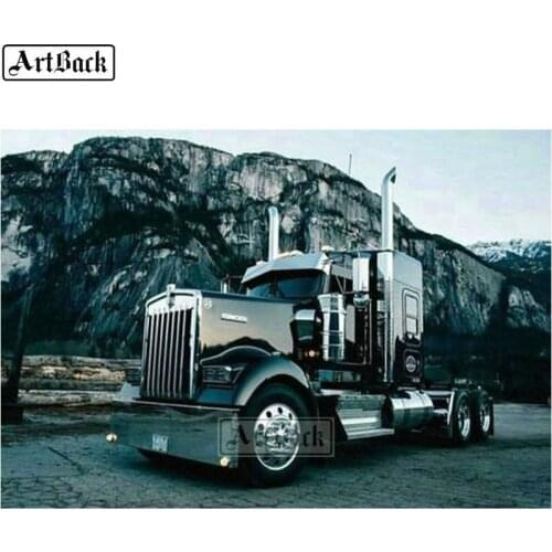 New Arrival Diamond Painting Full Square Truck Landscape diy 5d round diamond mosaic diy diamond embroidery set 50x75cm