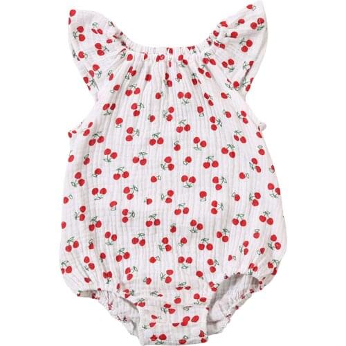 Newborn Baby Boy Girl Clothes Cartoon Sleeveless Ruffle Cotton Jumpsuit One-Piece Bodysuit For Baby Boy Outfit Clothes 0-24M
