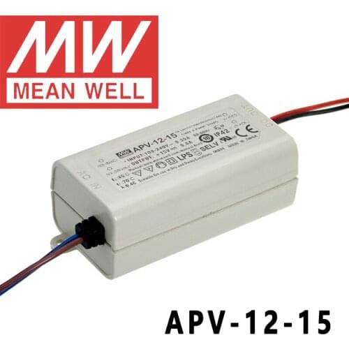 Original Mean Well APV-12-15 meanwell 15V/0.8A Constant Voltage design 12W Single Output LED Switching Power Supply