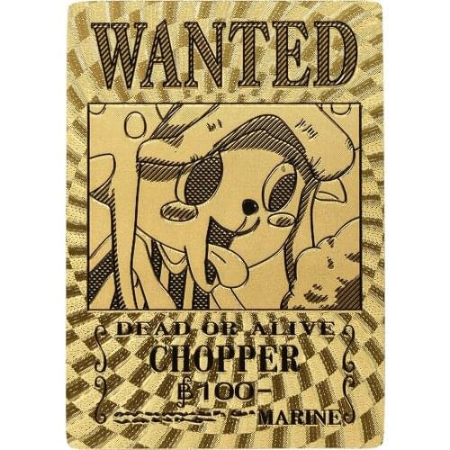 New Years Gift Japanese Animation Wanted Card Chopper Gold Medal Collection with Plastic Card