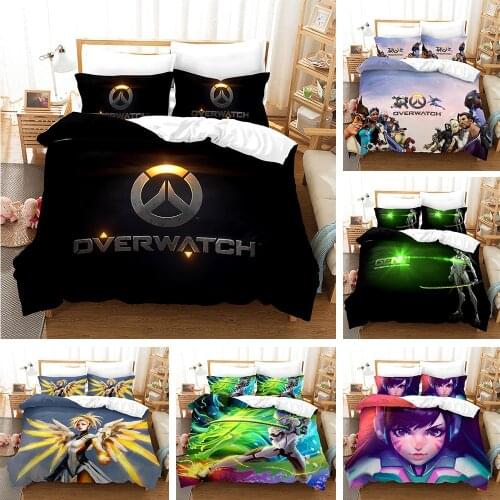 3D Print Anime Overwatch Widowmaker Bedding Set Bed cover Pillow Case 3 P CS Cartoon Anime Character Duvet Cover For Kids Queen
