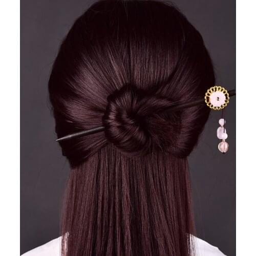 Simplicity Original Powder Crystal Hair Stick Fashion Delicate Cute Female Girls Hair Jewelry Comfortable Dignified Headwear