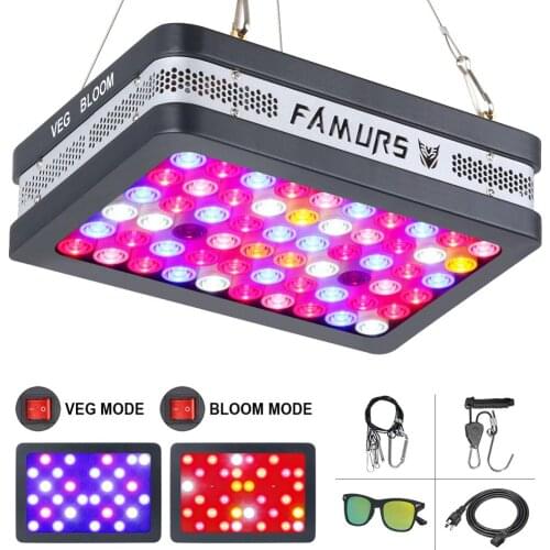Famurs 800W reflector Full Spectrum double switches Veg Bloom Triple Chip Growing Lamp for Indoor Plants
