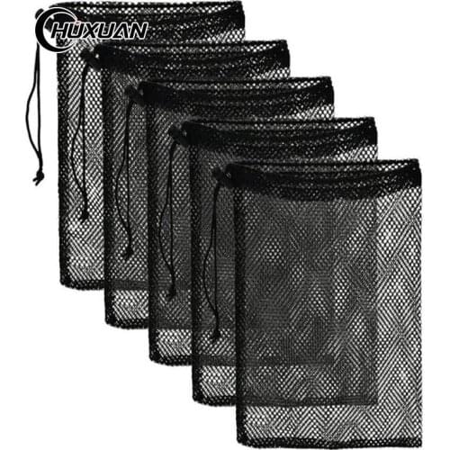 Mesh Stuff Sack Durable Nylon Drawstring Laundry Bag for Rinsing Beach Toys Swimming Camping Travel Outdoor Tool Bag