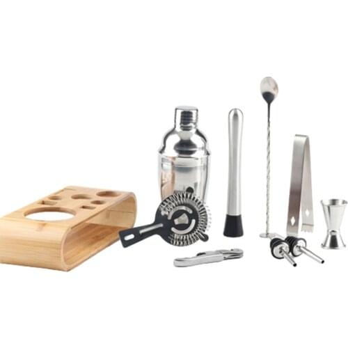 10pcs Stainless Steel Cocktail Shaker Mixer Wine Martini Boston Shaker For Bartender Drink Party Bar Tools 350/550ML/750ML