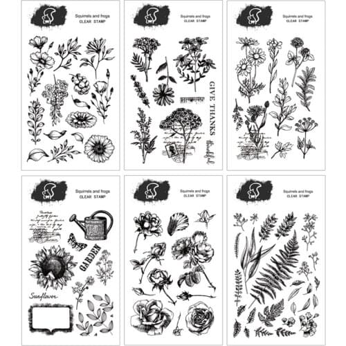 XINAHER vintage flowers roses Ginkgo leaves silicone clear stamp for scrapbooking album DIY craft decoration rubber stamp