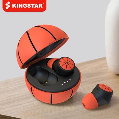 KINGSTAR Tws Earphone Sports Stereo Wireless Earbud Waterproof Bluetooth Headset Suitable for Basketball Shape Headphone
