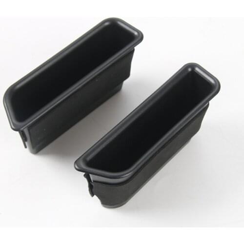 YAQUICKA 2Pcs/set Car Door Armrest Storage Barrel Box Container Organizer Phone Card Holder Fit For Ford Mustang 2015 2016 ABS