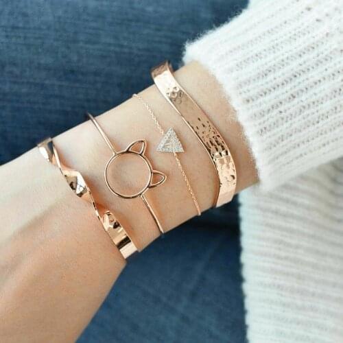 Western popular personality Bangles with cat ears womens bracelet of set of four for women girls party gifts bangle bracelet