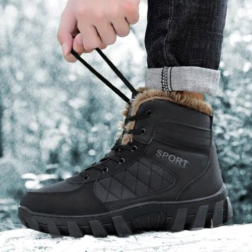 Winter popular Plush mens boots warm mens snow boots large mens Boots Mens hiking boots Plush mens cotton boots 39-48