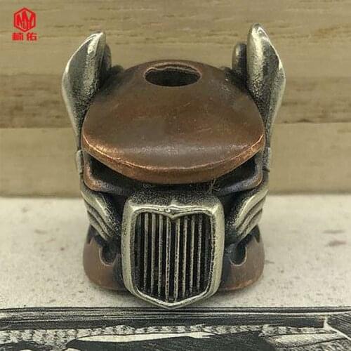 1PC Truck Head Retro Brass Copper EDC Paracord Beads Lanyard Pendants Knife Beads Umbrella Rope Cord Necklace Bracelet Beads