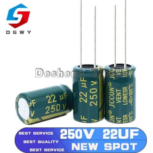 20PCS 22UF 250V 10X17mm Electrolytic Capacitor 250V 22UF 10*17mm Aluminum Electrolytic Capacitor