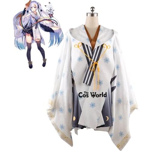 Vocaloid 2018 Snow Miku Kimono Dress Outfit Anime Customize Cosplay Costumes