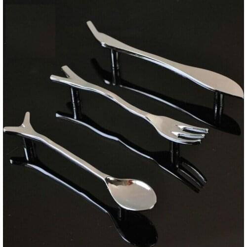 6PCModern minimalist creative personality furniture handle knife and fork spoon silver sideboard door handle cabinet door handle