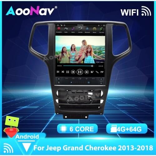 Tesla Style Android 9.0 Car Radio GPS Navigation For Jeep Grand Cherokee 2013 - 2019 Auto Multimedia Player Stereo Carplay