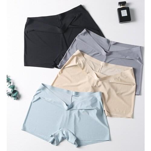 Seamless Panties Women Safety Short Lingerie Boyshort Female Underwear Ice Silk Underwear Boxer Shorts Underpants For Women