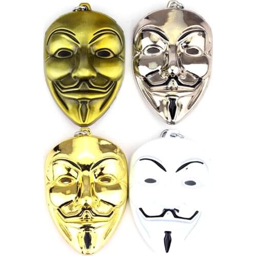 MQCHUN 2018 Hot Movie V for Vendetta keychain ANONYMOUS GUY Mask MetalCar Key Chain Key Ring Bag pendant For Man Women Gift