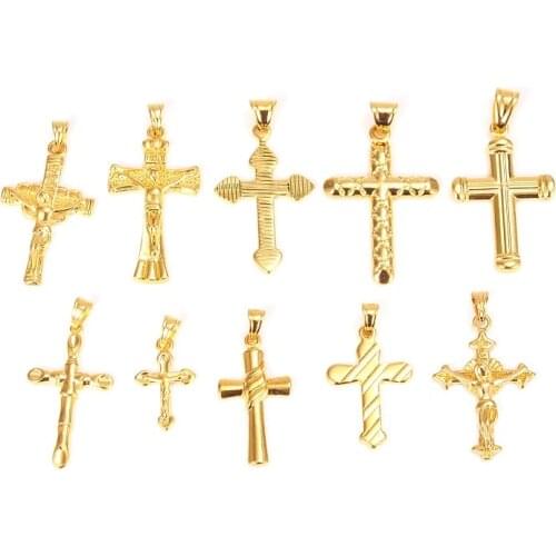 Gyptian Coptic Ankh Cross Pendant Necklace Religious Jewelry Gold Women Men Amulet Pendant Crucifix Jesus Piece Christian Gift