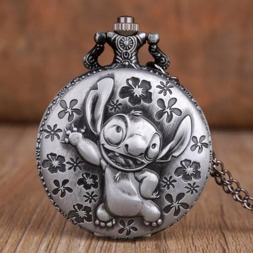 Antique Hot Game Theme Quartz Pocket Watch Retro Pocket Watch with Necklace Chain Pendant Watches Fob Watch Gift for Children