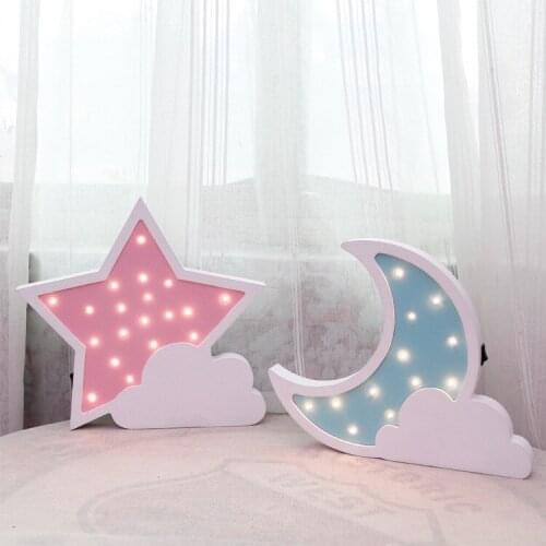 Ins Moon Star Cloud Shape Room Decoration Light LED Room Decoration Light Cute ChildrenS Room Night Light