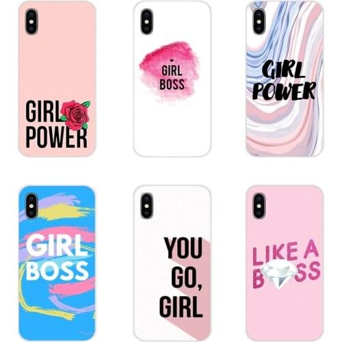 For Samsung A10 A30 A40 A50 A60 A70 M30 Galaxy Note 2 3 4 5 8 9 10 PLUS TPU Transparent Skin Cover Boss lady Girl power Customer
