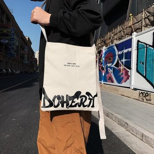 PURFAY Canvas Capacity Women Shoulder Bag Cotton Tote Shopper Bag Eco Reusable Travelling bag Cloth Messenger Bag