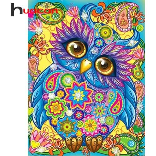 Huacan New DIY Diamond Painting 5D Owl Full Square/Round Diamonds Embroidery Kits Animal Decorations Home Gift
