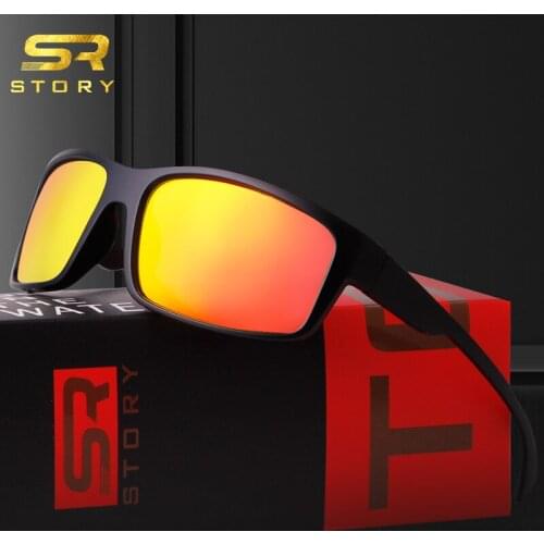 STORY 2020 Polarized Sunglasses Men Driving Fishing Sport Brand Design Cool Shades Red Mirror Male Sun Glasses Outdoor (140MM)