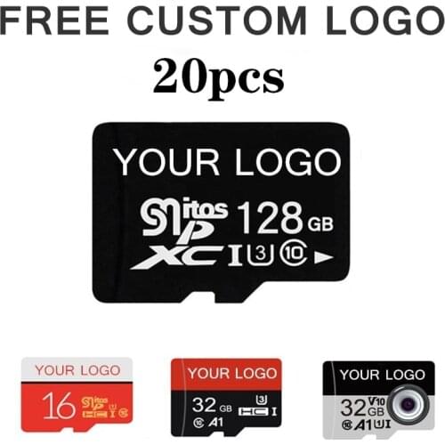 Custom Logo Wholesale Real Capacity Memory Card 20PCS 32GB 16GB 8GB 64GB 128GB 256GB Micro SD Card Class10 U1 U3 SD Original Me