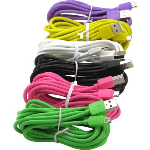 10pcs/lot 1M 2M 3M Colorful 5Pin Micro USB Cable for Samsung Huawei Xiaomi Phone Tablet Fast Android Micro USB Cord
