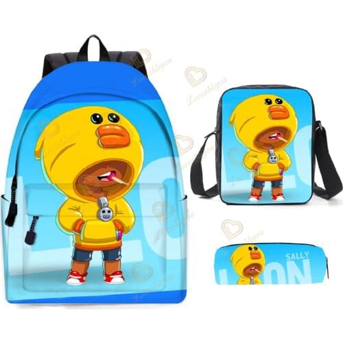 3 Piece Set School Bags for Teenage Girls Women Backpack Leon Travel Bagpack Women Notebook Bookbags Teen Student Schoolbag