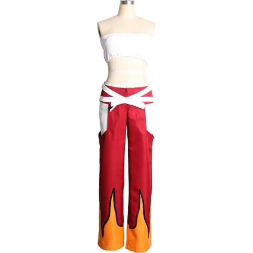 Anime Fairy Tail Cosplay Costume Erza Scarlet Top Pants Girls Women Sexy Top Pants L321