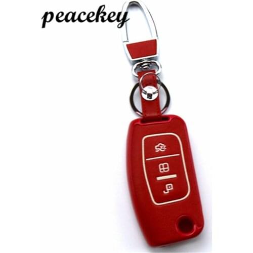 Peacekey Leather Key Case for Ford Mondeo Focus Fiesta C Max S Max Galaxy Leather Smart Remote Car Key Cover