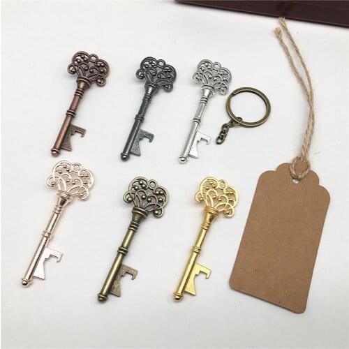 Creative Wedding Gifts Mini Metal Key Opener Antique Keychain Beer Bottle Opener Portable Bar Kitchen Accessories