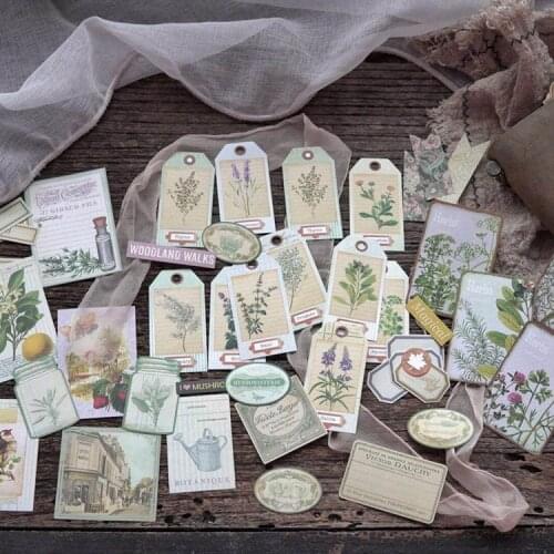 KSCRAFT Retro Plant labels Stickers for Scrapbooking Happy Planner/ DIY Crafts/ Card Making Decoration