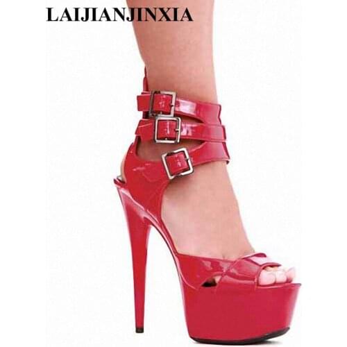 LAIJIANJINXIA Bride Wedding Shoes Peep Toe Zapatos Mujer Sandals 15cm High Heels Platform Sexy Womens Shoes Wedding Pumps H-043