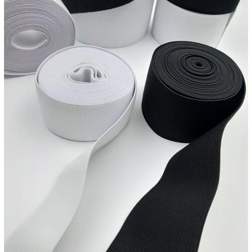 5 Yards High Quality Nylon Highest Elastic Bands 3/6/10/15/20/25/30/35/40/45/50/60mm Black White Clothing DIY Sewing Accessories