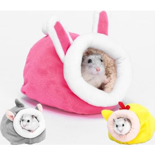 Mini Small Pet Rabbit Ear Nest Comfortable Plush Soft Hedgehog Hamster House Bed Cage Small Warm Cotton Sleeping Bed for Hamster