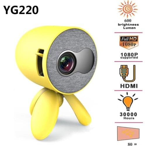 YG220 mini projector supports mobile phone with the same screen 1080P HD USB projector video player 4k hd