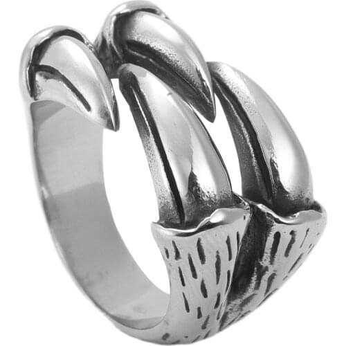 Fashion Jewelry Stainless Steel Animal PAWS Ring Men Trendy Simple Punk Jewelry Gift 213010