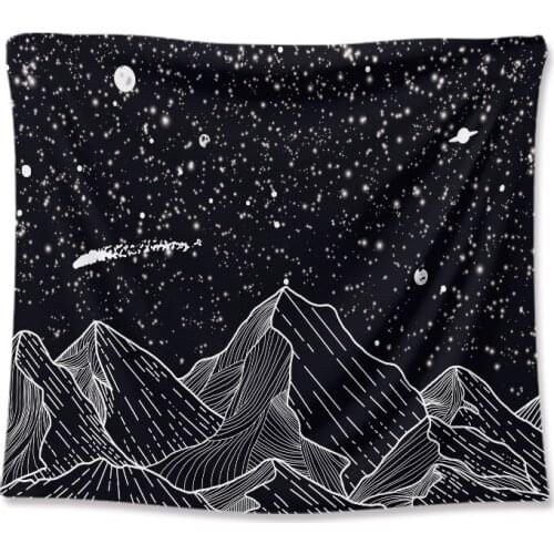 Wall decoration ins style black and white line simple sun tapestry wall decoration beach towel decorative cloth
