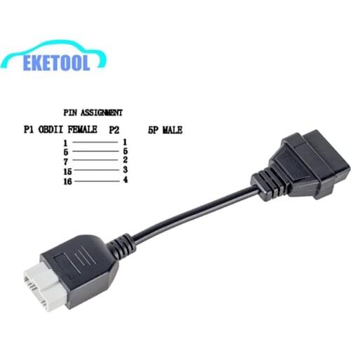 New OBD Adapter For Honda 5Pin OBD1 to OBD2 16Pin Female Diagnostic Connector For Honda 5 Pin OBD II Extension Cable
