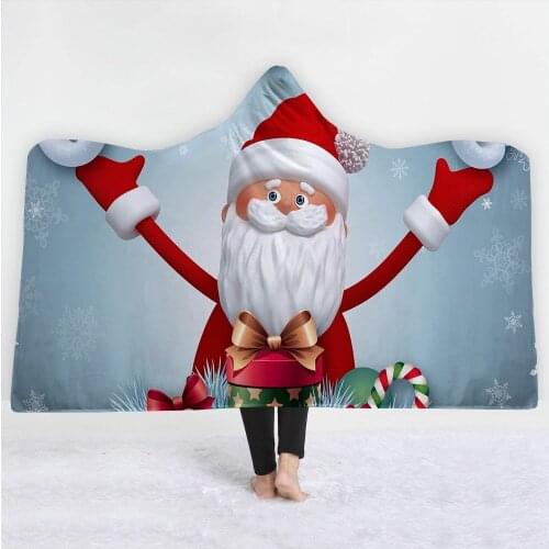 Mylb Hooded Blanket for Adults Christmas Sherpa Fleece Woman Throw Blanket Microfiber