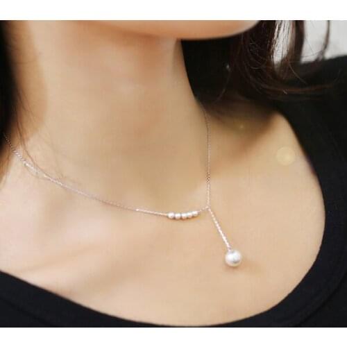 925 Sterling Silver Shell pearl Necklaces & Pendants For Women Fashion Lady Festival Gift Sterling-silver-jewelry
