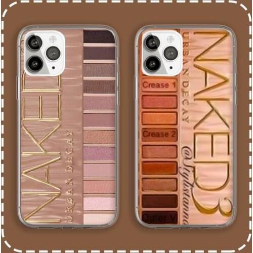 Makeup Eyeshadow Palette Phone Case Transparent for iPhone 6 7 8 11 12 s mini pro X XS XR MAX Plus cover funda shell