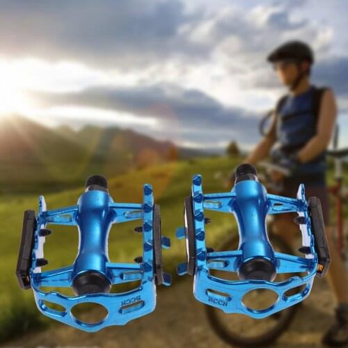 1 Pair Flat Bike Pedals BMX MTB Aluminium Alloy Mountain Bicycle Cycling 9/16" Pedals Platform Blac /Silver/ Pink Cycling Parts