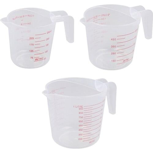 250/500/1000ML/100ML Plastic Measuring Cup Jug Pour Spout Surface Kitchen Tool Supplies Quality cup with graduated Kitchen